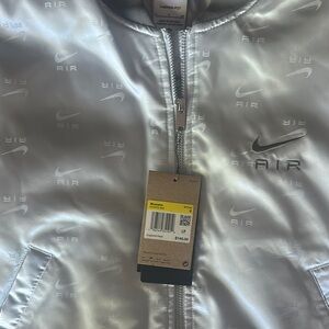 NWT Nike Metallic Silver Bomber Jacket